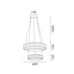 ΚΡΕΜΑΣΤΟ ΦΩΤΙΣΤΙΚΟ ACA HM25144R ΧΡΥΣΟ LED 70W 2700K-3000K-4000K IP20 D60+D40XH120CM - Image 3