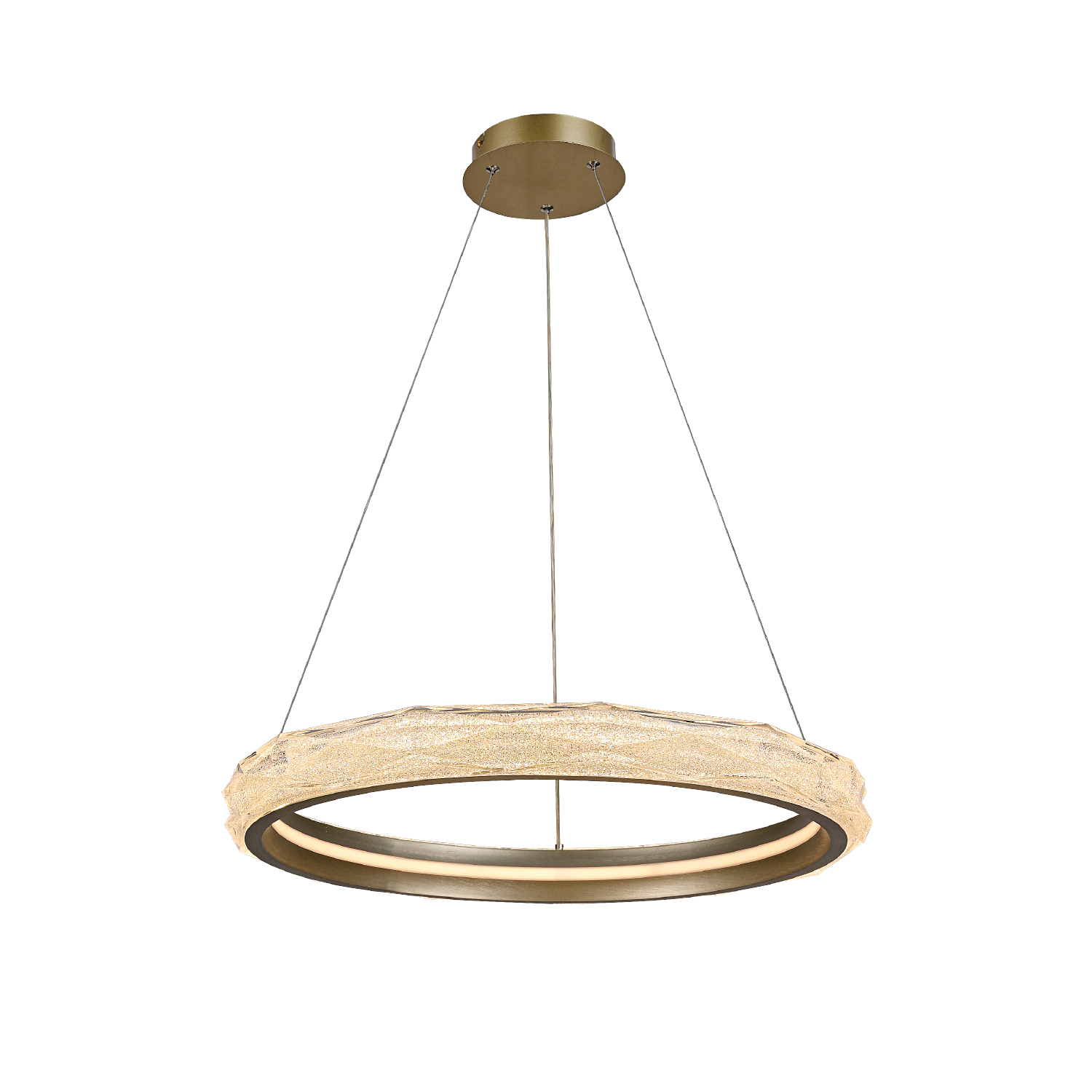 HM251456.jpg ΚΡΕΜΑΣΤΟ ΦΩΤΙΣΤΙΚΟ ACA HM251456 ΧΡΥΣΟ LED 45W 2700K-3000K-4000K IP20 D60XH120CM - Image 1