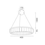 ΚΡΕΜΑΣΤΟ ΦΩΤΙΣΤΙΚΟ ACA HM251484G ΧΡΥΣΟ LED 36W 2700K-3000K-4000K IP20 D40XH120CM - Image 2