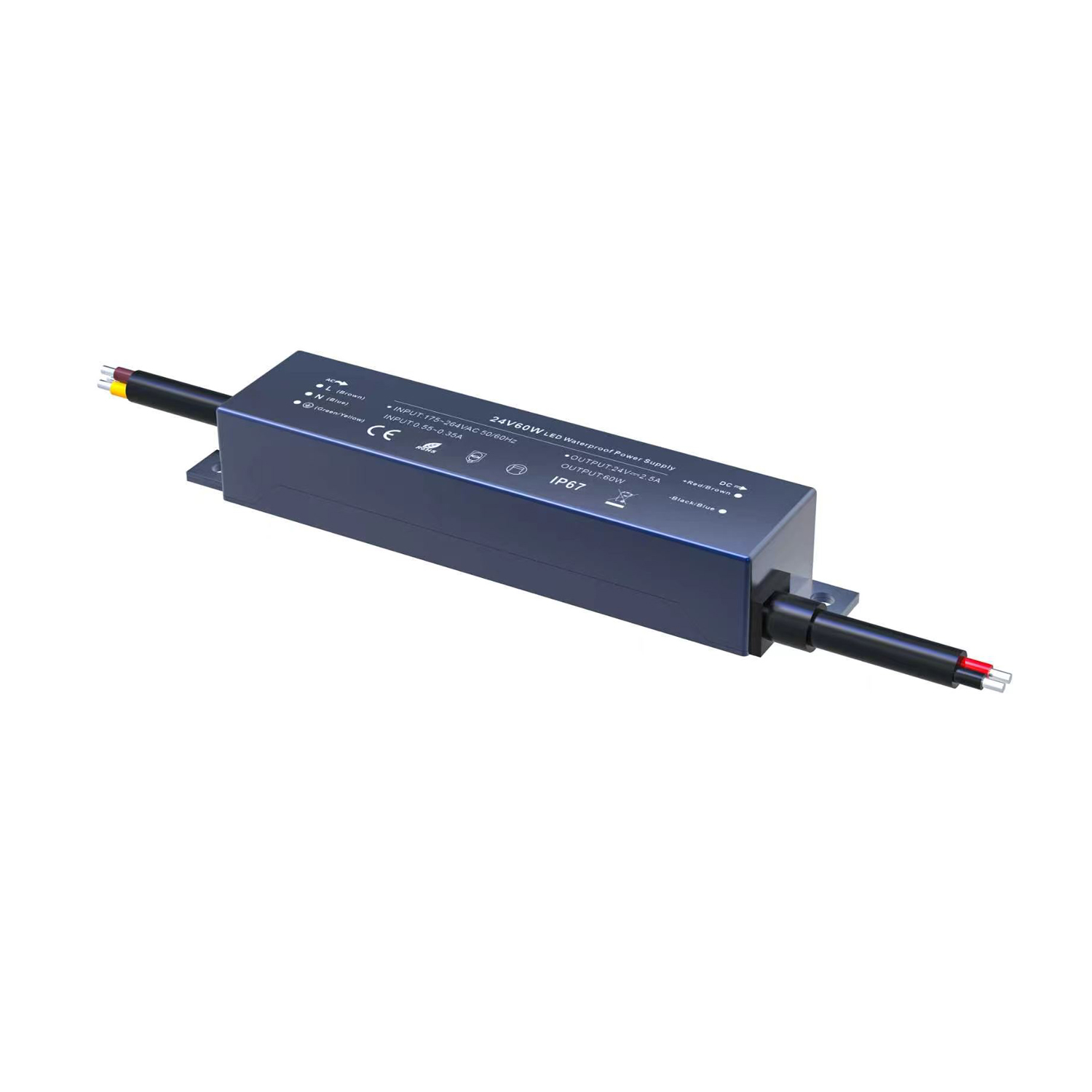 WP60CV24.jpg ΤΡΟΦΟΔΟΤΙΚΟ ΑΔΙΑΒΡΟΧΟ 24V 60W 2.5A IP67 - Image 1